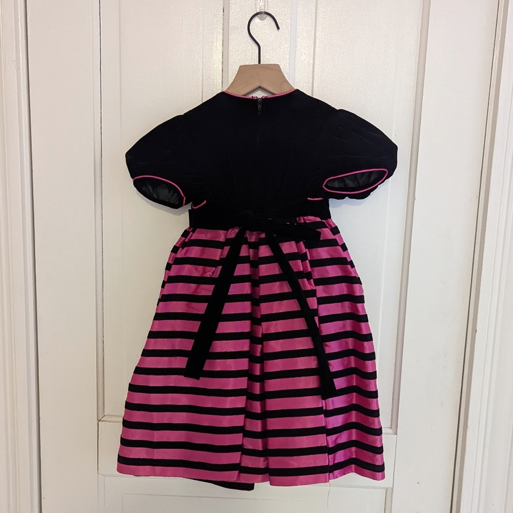 Bonnie Jean NY black and pink formal dress with cute flowers size 5 - Picture 2 of 8